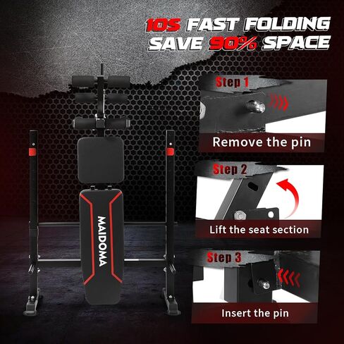 MAIDOMA 750LBS standard Weight Bench Set for Full Body Workout, Foldable Bench Press with Leg Curl/Extension, Standard Workout Bench Set for Home Gym in Saudi Arabia