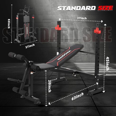 MAIDOMA 750LBS standard Weight Bench Set for Full Body Workout, Foldable Bench Press with Leg Curl/Extension, Standard Workout Bench Set for Home Gym in Saudi Arabia