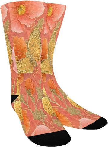 جوارب المشي لمسافات طويلة على شكل زهرة الخوخ المرجاني - جوارب شتوية حرارية سميكة دافئة للأولاد والبنات الصغار للمدرسة، والارتداء اليومي والأنشطة الخارجية in Kuwait