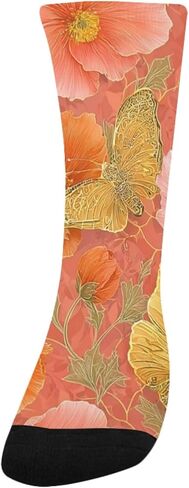 جوارب المشي لمسافات طويلة على شكل زهرة الخوخ المرجاني - جوارب شتوية حرارية سميكة دافئة للأولاد والبنات الصغار للمدرسة، والارتداء اليومي والأنشطة الخارجية in Kuwait