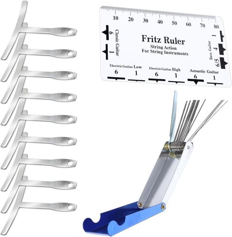 11 Pcs Guitar Luthier Tools Set 9 Guitar Radius Gauge and 1 Guitars Fret Crowning File with Needle File for Guitars and Bass Setup Repair Tool Kit in Saudi Arabia