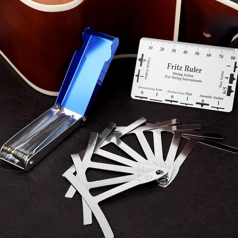11 Pcs Guitar Luthier Tools Set 9 Guitar Radius Gauge and 1 Guitars Fret Crowning File with Needle File for Guitars and Bass Setup Repair Tool Kit in Saudi Arabia