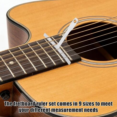 11pcs Guitar Luthier Tools Set, Include 9 Guitar Understring Radius Gauge 1 String Action Gauge Ruler 1 Bridge Saddle Nut Files for Bass Setup Repair Tool Kit in Saudi Arabia