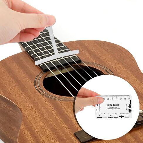 11pcs Guitar Luthier Tools Set, Include 9 Guitar Understring Radius Gauge 1 String Action Gauge Ruler 1 Bridge Saddle Nut Files for Bass Setup Repair Tool Kit in Saudi Arabia