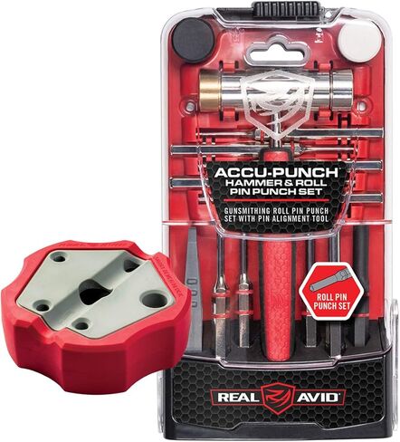 مجموعة ثقوب دوارة من Real Avid ومطرقة + كتلة مقعد مغناطيسية غير قابلة للانزلاق | 10 دبابيس معدنية مطلية بالنيكل، 4 رؤوس مطرقة قابلة للتبديل - النحاس والفولاذ والمطاط والنايلون وكتلة مقاعد غير قابلة للتشوه in Kuwait