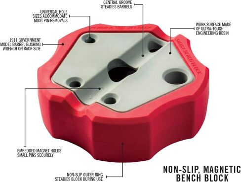 مجموعة ثقوب دوارة من Real Avid ومطرقة + كتلة مقعد مغناطيسية غير قابلة للانزلاق | 10 دبابيس معدنية مطلية بالنيكل، 4 رؤوس مطرقة قابلة للتبديل - النحاس والفولاذ والمطاط والنايلون وكتلة مقاعد غير قابلة للتشوه in Kuwait