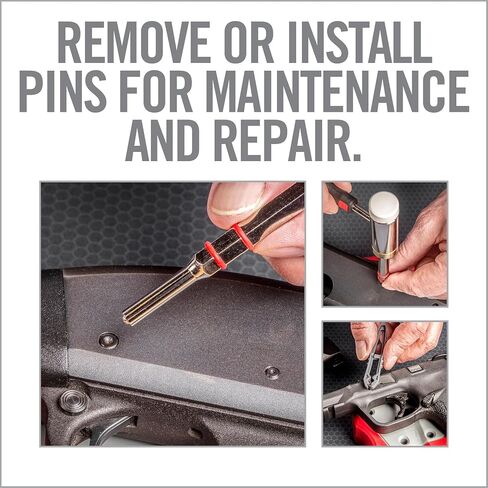 مجموعة ثقوب دوارة من Real Avid ومطرقة + كتلة مقعد مغناطيسية غير قابلة للانزلاق | 10 دبابيس معدنية مطلية بالنيكل، 4 رؤوس مطرقة قابلة للتبديل - النحاس والفولاذ والمطاط والنايلون وكتلة مقاعد غير قابلة للتشوه in Kuwait