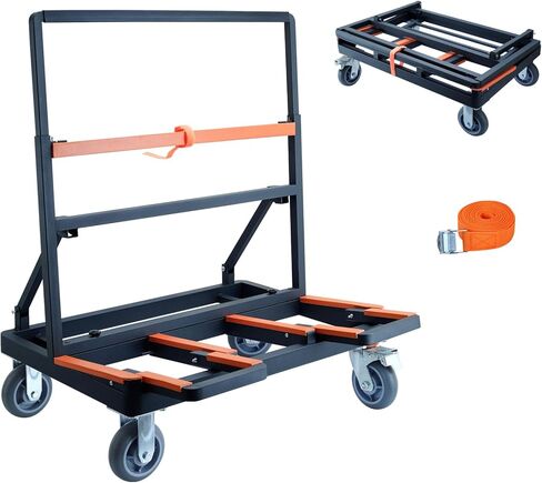 Upgrade Folding Drywall Cart Heavy Duty,2200 LBS Load Capacity Drywall Dolly,Portable Panel Cart for Moving Glass Panel Sheetrock Plywood Lumber (Orange) in Saudi Arabia
