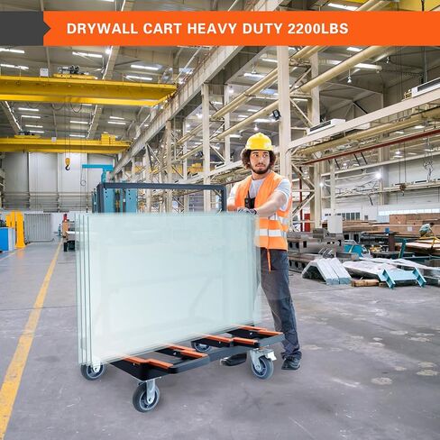 Upgrade Folding Drywall Cart Heavy Duty,2200 LBS Load Capacity Drywall Dolly,Portable Panel Cart for Moving Glass Panel Sheetrock Plywood Lumber (Orange) in Saudi Arabia