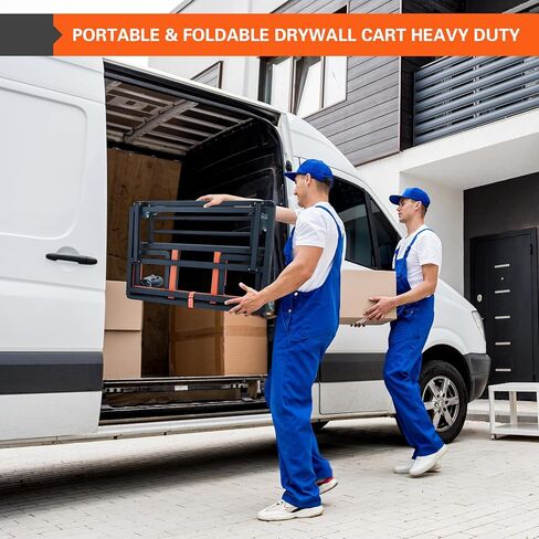 Upgrade Folding Drywall Cart Heavy Duty,2200 LBS Load Capacity Drywall Dolly,Portable Panel Cart for Moving Glass Panel Sheetrock Plywood Lumber (Orange) in Saudi Arabia