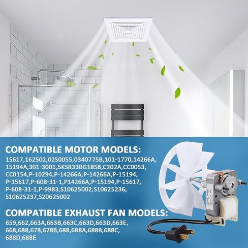 S1200A000 العالمي الحمام تنفيس مروحة العادم محرك كهربائي عدة لاستبدال Broan NuTone 50CFM 3000 دورة في الدقيقة 120 فولت in Kuwait