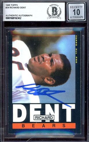 ريتشارد دنت جوهرة منت 10 بيكيت باس موقعة 1985 Topps Rookie Autograph - كرة القدم Slabbed بطاقات مبتدئة موقعة in Kuwait