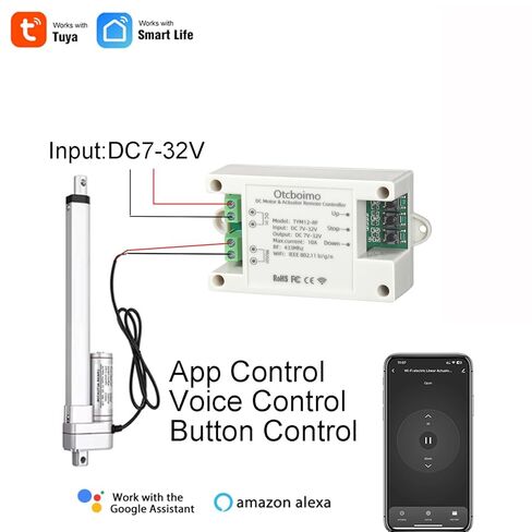 وحدة تحكم المحرك الخطي الكهربائي الذكي WiFi، DC12V 24V 32V، مرحل للأمام والخلف، تطبيق Smart Life، مؤقت، متوافق مع Alexa وGoogle Home in Kuwait