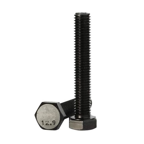 Mellewell M8 x 80mm Hex Head Screw Bolts, Fully Threaded, Alloy Steel Grade 12.9, Black Oxide Finish, Quantity 10 in Saudi Arabia