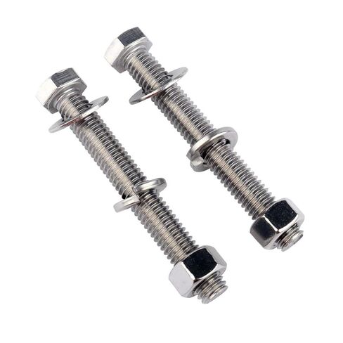 1/4-20 × 2-1/2 بوصة مسمار برأس سداسي وصواميل غسالات مسطحة وقفل، 304 من الفولاذ المقاوم للصدأ ملولبة بالكامل، 8 مجموعات in Kuwait