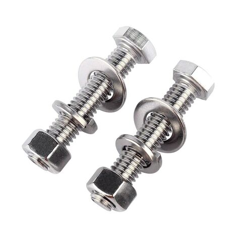 1/4-20 × 2-1/2 بوصة مسمار برأس سداسي وصواميل غسالات مسطحة وقفل، 304 من الفولاذ المقاوم للصدأ ملولبة بالكامل، 8 مجموعات in Kuwait