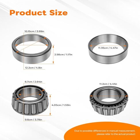 SET413 Tapered Roller Bearing Cone and Cup Assembly Compatible with Chevy C6500 C7500 Kodiak, Ford F59 F650 F750, GMC C6500 C7500 Topkick, Front Inner Taper Bearing Set Replaces HD200, HM212049 in Saudi Arabia