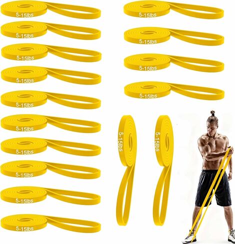16-Pcs Resistance Bands Set - Premium Elastic Workout Bands for Home Gym, Strength Training, Yoga & Physical Therapy in Saudi Arabia