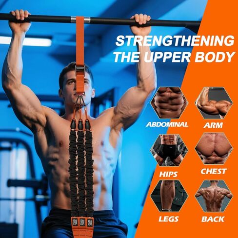 WHATAFIT Pull Up Assistance Bands, Resistance Bands for Pull Up Bar Working Out with Feet Straps ，Adjustable Heavy Duty Pull Up Assist Equipment, Home Gym Fitness Exercise Strength Muscle Training in Kuwait
