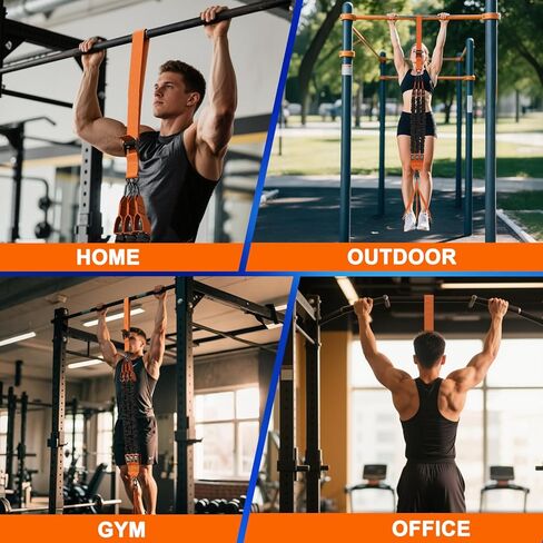 WHATAFIT Pull Up Assistance Bands, Resistance Bands for Pull Up Bar Working Out with Feet Straps ，Adjustable Heavy Duty Pull Up Assist Equipment, Home Gym Fitness Exercise Strength Muscle Training in Kuwait
