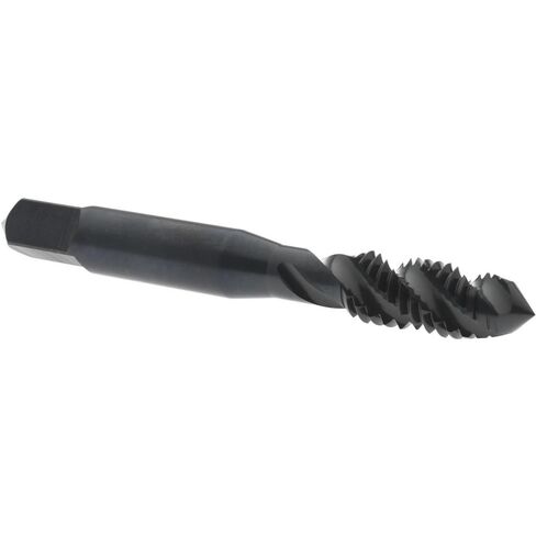 Hertel High-Speed Steel Spiral Flute Tap, 3/8-16 UNC, 3 Flute, Plug Chamfer, Oxide Finish, 2-15/16" OAL, Right Hand in Saudi Arabia