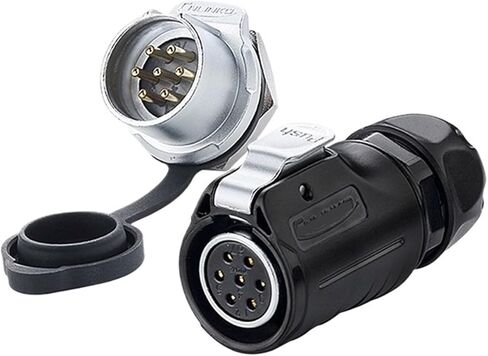 LP20 7-pin aviation female male threaded panel waterproof connector(Single hole male seat) in Kuwait