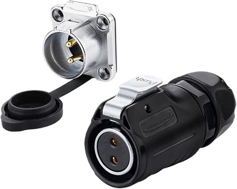 LP20 Aviation Socket 2-pin Reverse Female Male Panel Mount Connector IP68(Flange reverse installation) in Kuwait