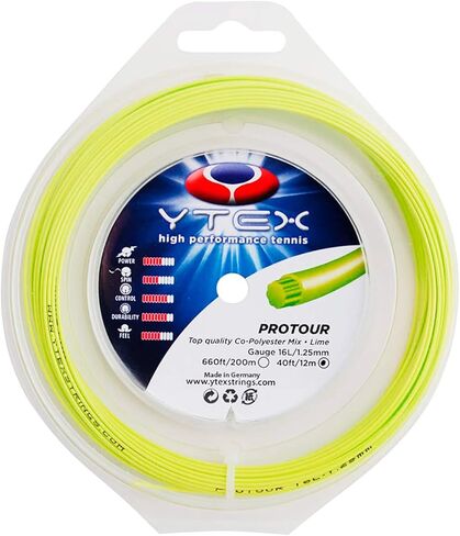 سلسلة مضرب تنس YTEX Protour Lime - مجموعة وبكرة (16 لتر) in Kuwait