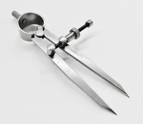 RIO 4" Spring Dividers Flat Leg Tool Gauge Distant Measuring Compass Design Layout - Part Number 0702-0044 - Stainless Steel in Kuwait