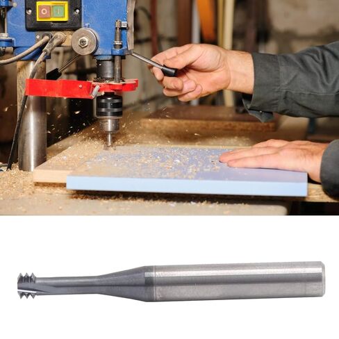 Milling Cutter 3 Tooth Metric 60° Tungsten Steel Thread Threading Tools, M6.0x1.0xD6x50, High Carving Bit for Aluminum, Copper, Stainless Steel, Alloy Steel, Die in Kuwait