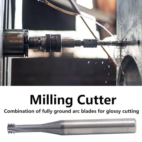 Milling Cutter 3 Tooth Metric 60° Tungsten Steel Thread Threading Tools, M6.0x1.0xD6x50, High Carving Bit for Aluminum, Copper, Stainless Steel, Alloy Steel, Die in Kuwait