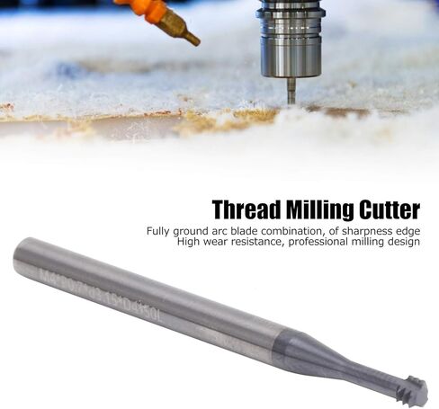 3 Tooth Metric 60° Tungsten Steel Thread Milling Cutter for CNC Machines, M4x0.7xD4x50 Hand Tool, and Durable for Cutting Multiple Materials in Kuwait