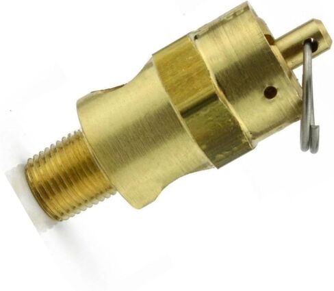 250-1/8-175 صمام تخفيف ضغط أمان ضاغط الهواء - لأجزاء خزان تخزين ضاغط الهواء Conrader - صمام منبثق للخزان - 1/8 بوصة NPT 175 PSI 153 SCFM إجمالي طول الصمام: 1-3/4 بوصة نحاس صلب in Kuwait