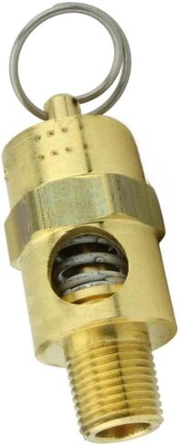 250-1/8-175 صمام تخفيف ضغط أمان ضاغط الهواء - لأجزاء خزان تخزين ضاغط الهواء Conrader - صمام منبثق للخزان - 1/8 بوصة NPT 175 PSI 153 SCFM إجمالي طول الصمام: 1-3/4 بوصة نحاس صلب in Kuwait