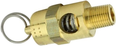 250-1/8-175 صمام تخفيف ضغط أمان ضاغط الهواء - لأجزاء خزان تخزين ضاغط الهواء Conrader - صمام منبثق للخزان - 1/8 بوصة NPT 175 PSI 153 SCFM إجمالي طول الصمام: 1-3/4 بوصة نحاس صلب in Kuwait