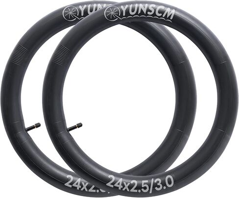 YUNSCM 2-PCS 24x3.0 Fat Tire Tubes 24 x 2.5/3.0 AV32mm Compatible with 24x2.50 24 x 2.6 24 x 2.8 24 x 3.0 Bike Tire Tubes Schrader Valve in Saudi Arabia