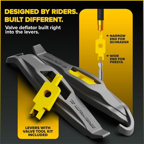 Ultraverse Bike Inner Tube for 700x35-43c, 28 inch Bicycle Wheel Sizes with 37mm Schrader Valve - Butyl Rubber Tubes for Road and Gravel Bikes - 2 Pack with 2 tire levers Included in Kuwait