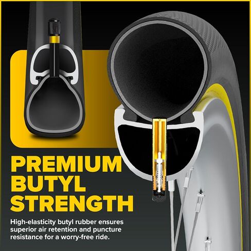 Ultraverse Bike Inner Tube for 700x35-43c, 28 inch Bicycle Wheel Sizes with 37mm Schrader Valve - Butyl Rubber Tubes for Road and Gravel Bikes - 2 Pack with 2 tire levers Included in Kuwait