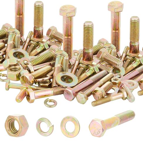 Blulu 2, 510 Pcs Grade 5 Bolts and Nuts Kit, 1/4-20, 5/16-18, 3/8-16, 7/16-14, 1/2-13 Heavy Duty Nut and Bolt Assortment to Suit Various Fastening Scenarios,Fasteners Only(Zinc Silver) in Saudi Arabia