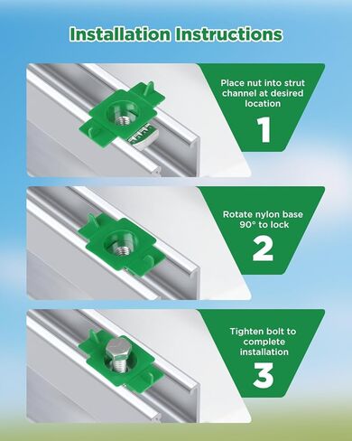 5/16"-18 Nylon Strut Channel Cone Nut and Bolt, 8mm Thickened Strut Channel Squeeze Nut, Compatible with Strut Channel Support Systems, Solar Panel Mounting (20) in Saudi Arabia