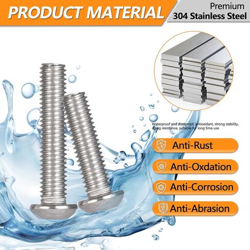 462 PCS Metric Screw Assortment M5 M6 M8, 304 Stainless Steel Button Head Socket Cap Metric Screws Bolts Nuts and Washers Assortment Kit, Includes 14 Most Common Sizes (10mm to 40mm) in Kuwait