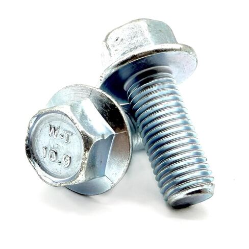 (25 Pieces) M10-1.25x30 Class 10.9 JIS Hex Flange Bolts Screws UNF Fine Full Threads Zinc Clear in Saudi Arabia