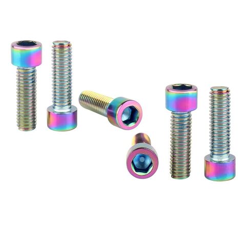 M6x12mm دراجة المسمار الفولاذ المقاوم للصدأ ألين عرافة البراغي التيتانيوم النهاية للدراجات دراجة نارية سيارة حزمة من 6 (الأزرق المحروق) in Saudi Arabia