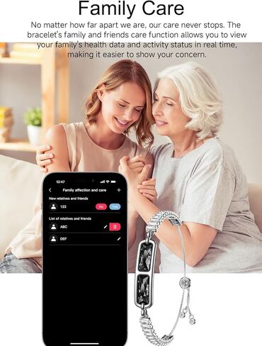 Smart Bracelet for Women Fitness Tracker Ladies Slim Thin Health Wristband Dress Diamond Dainty Activity Tracker Heart Rate Sleep Monitor Step Counter Calories Pedometer, No Subscription Fee in Saudi Arabia