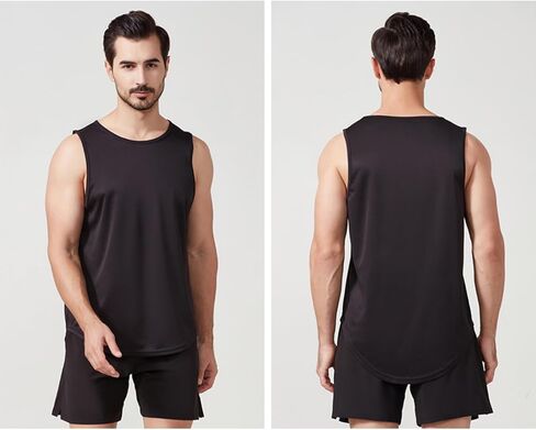 Tank Tops Men Muscle Workout Tank Top - Loose Fit Sleeveless Gym Shirt Breathable Quick Dry Athletic Training Wear in Saudi Arabia