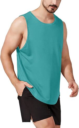 Tank Tops Men Muscle Workout Tank Top - Loose Fit Sleeveless Gym Shirt Breathable Quick Dry Athletic Training Wear in Saudi Arabia