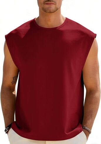 Tank Tops Men Muscle Workout Tank Top - Loose Fit Sleeveless Gym Shirt Breathable Quick Dry Athletic Training Wear in Saudi Arabia