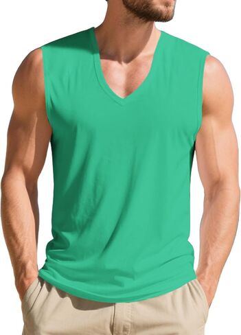 Tank Tops Men Muscle Workout Tank Top - Loose Fit Sleeveless Gym Shirt Breathable Quick Dry Athletic Training Wear in Saudi Arabia