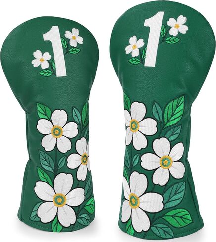 Club Covers Green Driver Headcover, 3 5 Fairway Wood Cover, Hybrid Headcovers, Beautiful Golf Accessories Club Protection for Women Men Golfer in Saudi Arabia
