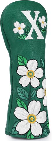 Club Covers Green Driver Headcover, 3 5 Fairway Wood Cover, Hybrid Headcovers, Beautiful Golf Accessories Club Protection for Women Men Golfer in Saudi Arabia